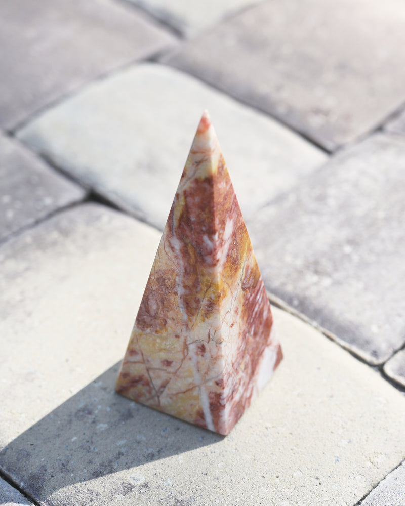 Pink Marble Pyramid 6 in