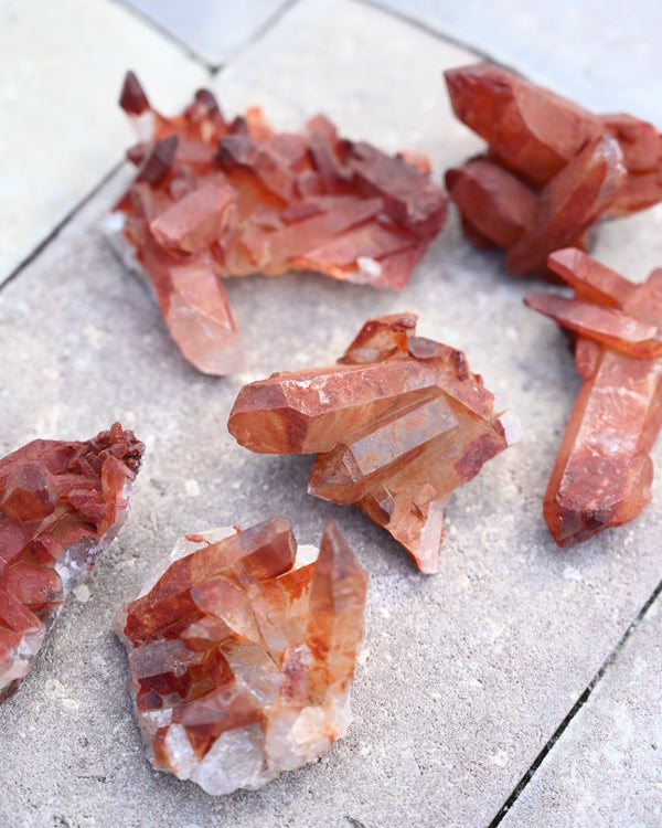 Fire Hematite Quartz Cluster