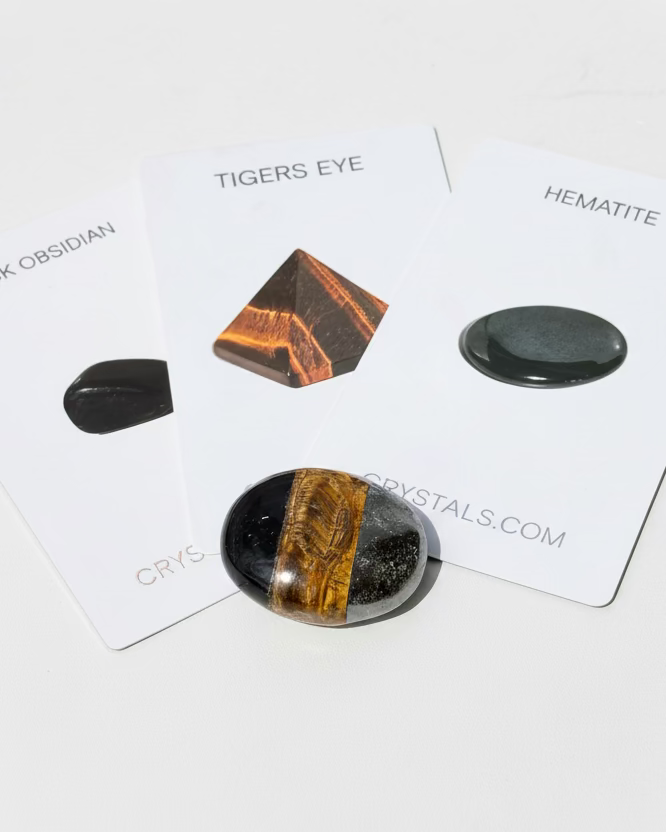 Triple Protection Palm - Hematite / Tiger Eye / Obsidian