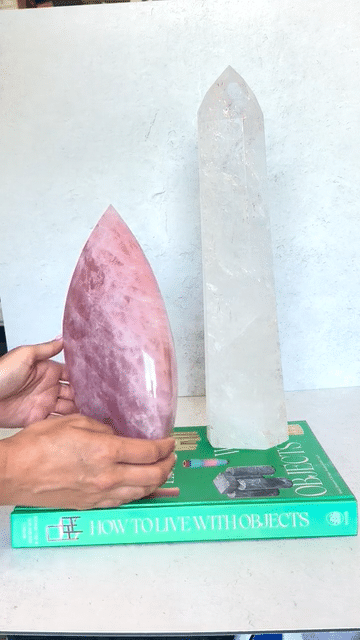 Statement Rose Quartz Flame + Clear Quartz Tower Bundle