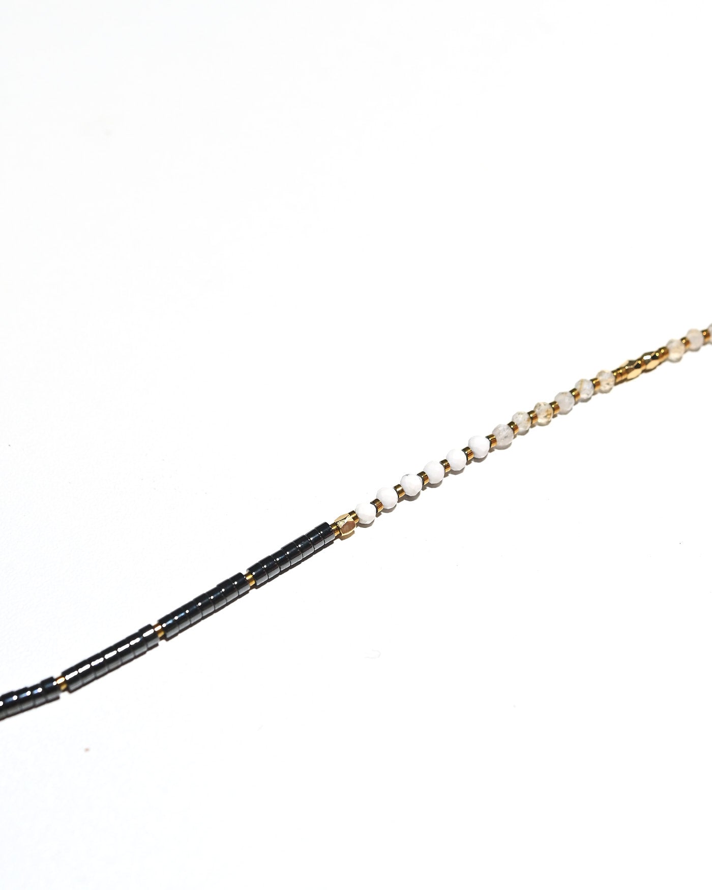 Clarity Necklace - Hematite, Howlite + Clear Quartz