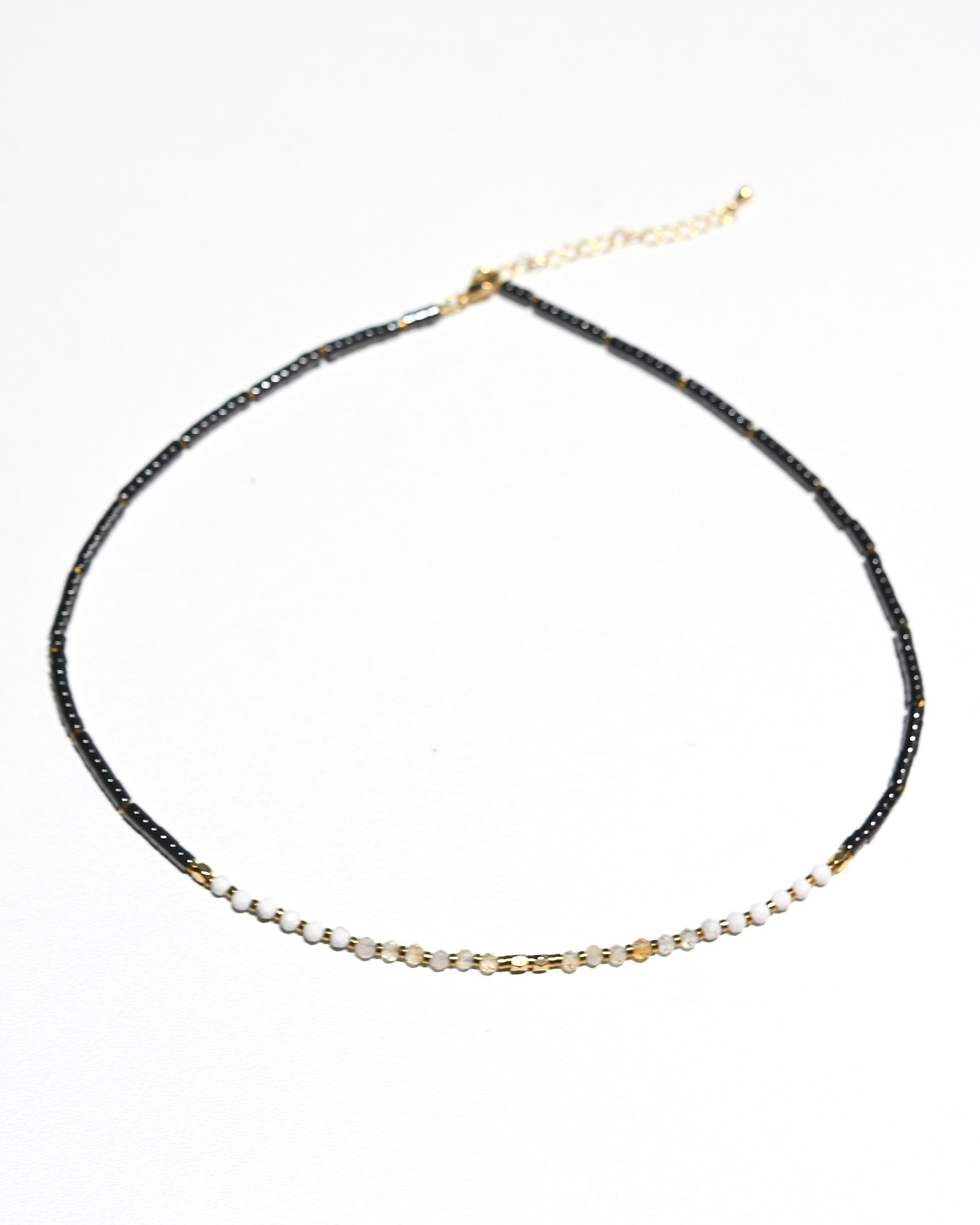 Clarity Necklace - Hematite, Howlite + Clear Quartz