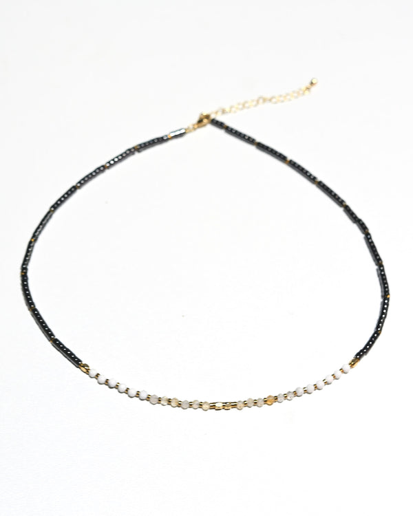 Clarity Necklace - Hematite, Howlite + Clear Quartz