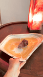 Statement   Banded Onyx Sculptural Tray 14in