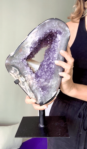 Amethyst w/ Calcite Geode on Stand 11lbs