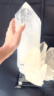Statement Clear Quartz Multi-Point Cluster on Rotating Stand