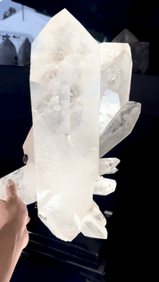 45lb Museum Grade Clear Quartz Multi-Point Cluster on Rotating Stand
