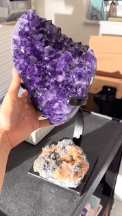 XL Amethyst Crystal Geode on Stand 12.8lb