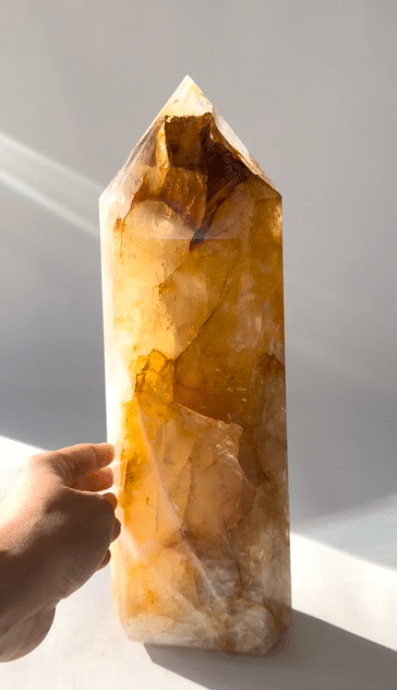 Statement Fire Quartz Tower 11.6lbs - clear quartz crystal tower point for sale at Crystals.com
