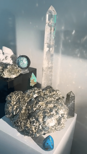 Quartz & Pyrite Statement Duo — The Alchemy Pair
