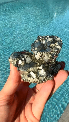 real pyrite crystals