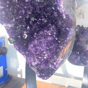 XL Amethyst Geode on Stand 9.7lbs - natural amethyst crystal cluster specimen for sale at Crystals.com