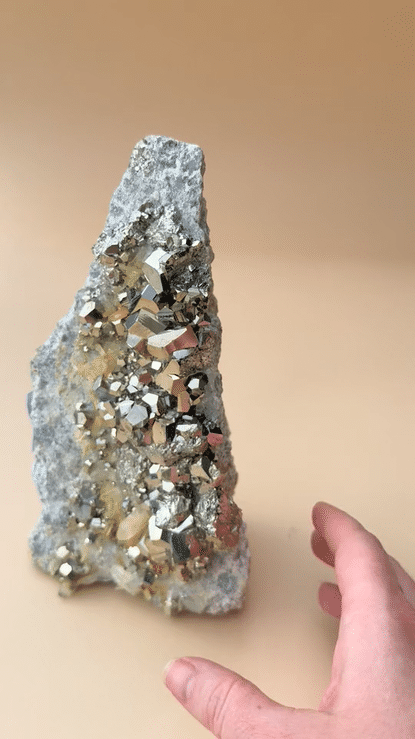 Pyrite on Quartz Matrix – Indonesia 4lbs