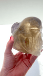 Citrine & Lepidolite Skull Carving, Brazil