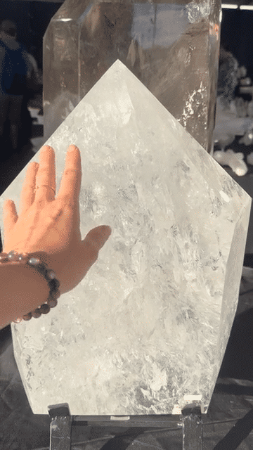 Massive Clear Quartz Point on Stand