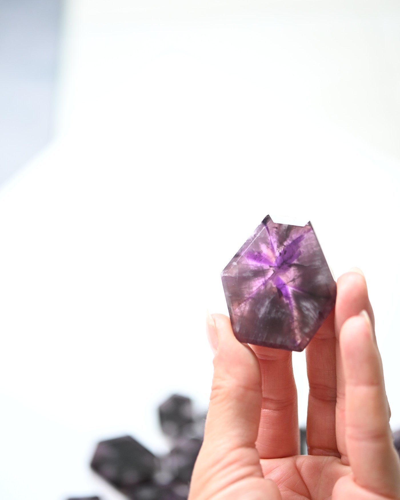 Trapiche Amethyst Slice — Natural Star Formation
