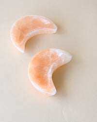 Orange Selenite Moon Bowl 4in