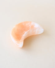 Orange Selenite Moon Bowl 4in