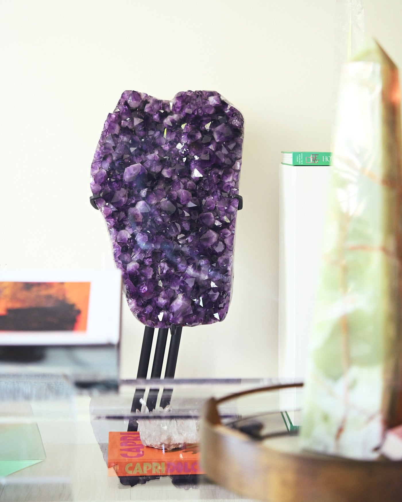 Statement Amethyst Geode | 98lb / 3ft Deep Purple Brazilian Crystal on Custom Stand