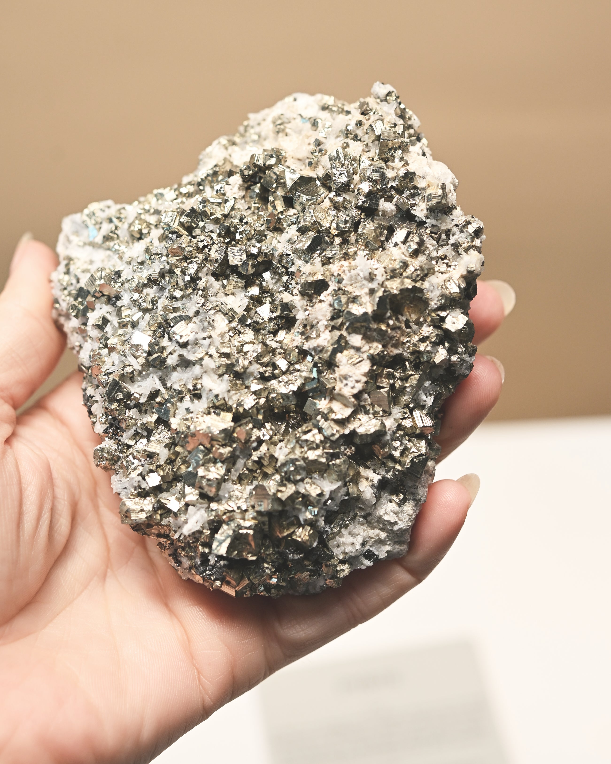Cubic Pyrite and Quartz Crystal Cluster 4in