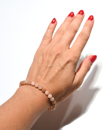 Peach Moonstone Bracelet - NURTURE — Moonstone crystal specimen