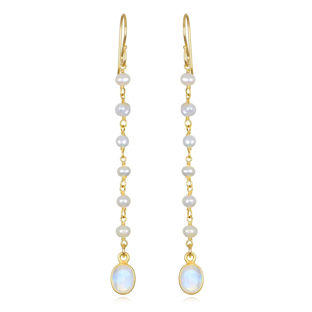 Rainbow Moonstone Duster Dangles