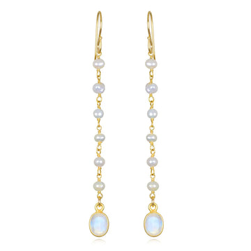 Rainbow Moonstone Duster Dangles