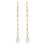 Rainbow Moonstone & Pearl Dangle Earrings