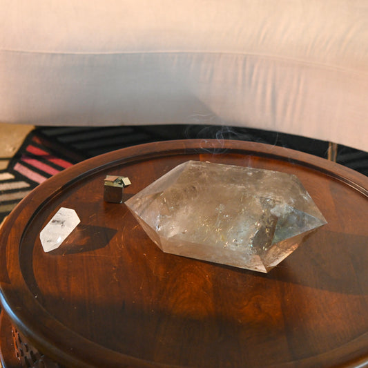 large crystal smoky rutile quartz 