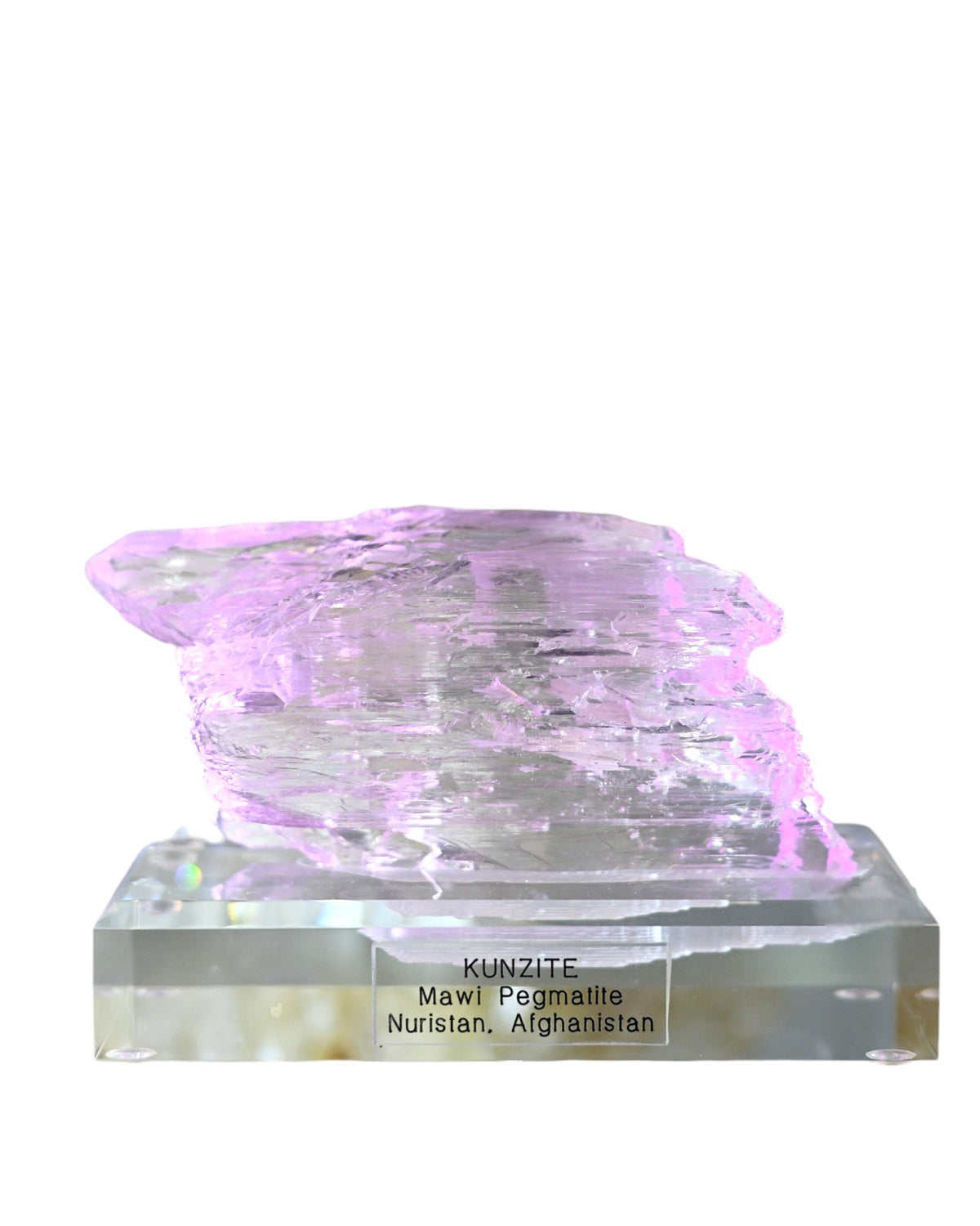 Kunzite crystal — Pale pink to lilac specimen, Monoclinic crystal system