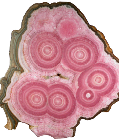 Rhodochrosite, the national stone of Argentina, along with Amethyst, Agate, and Fluorite.
