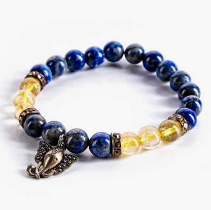 Crystal Bracelet | Inspiration - Lapis, Honey Jade & Ganesha