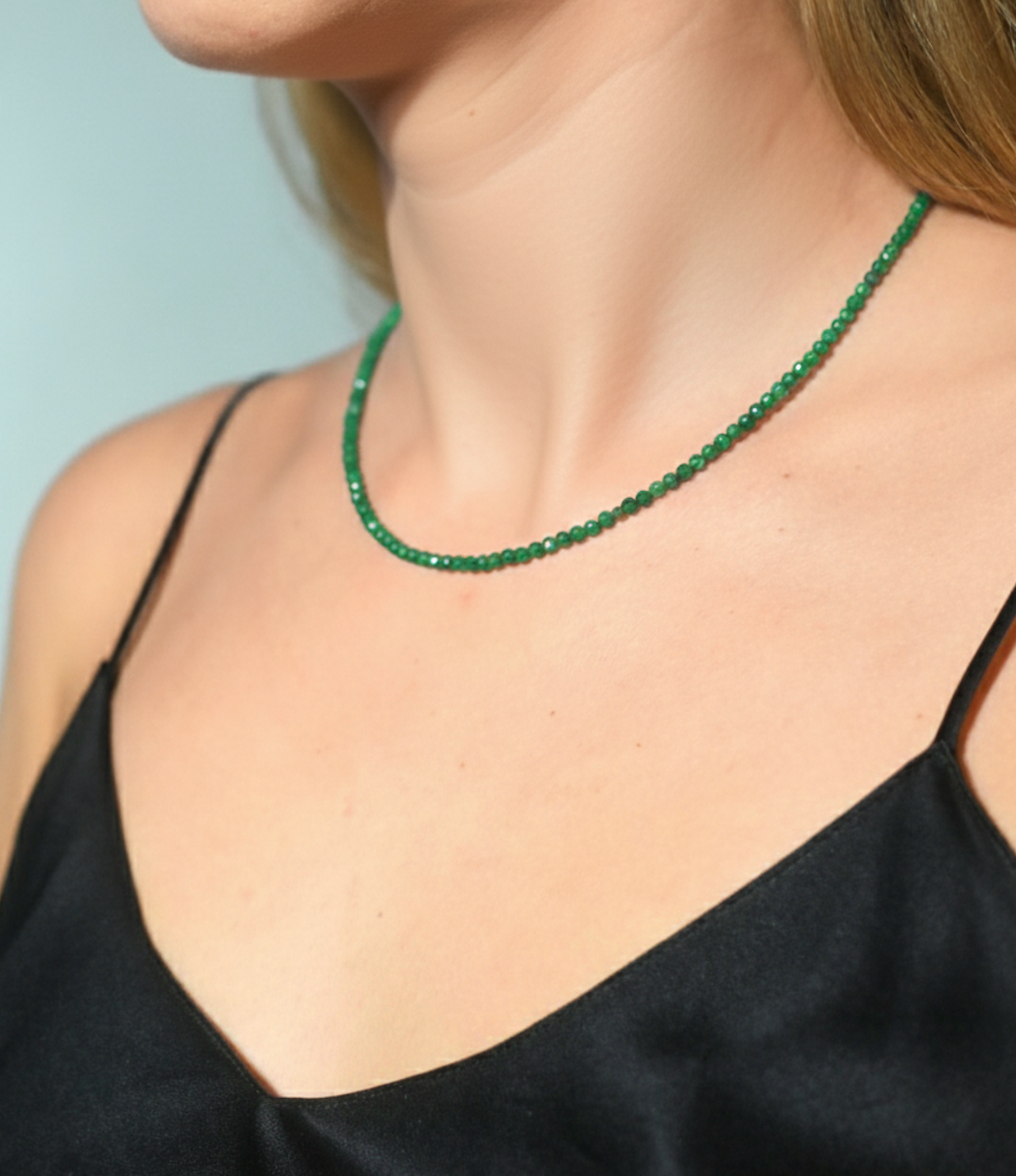 Green Jade Beaded Necklace