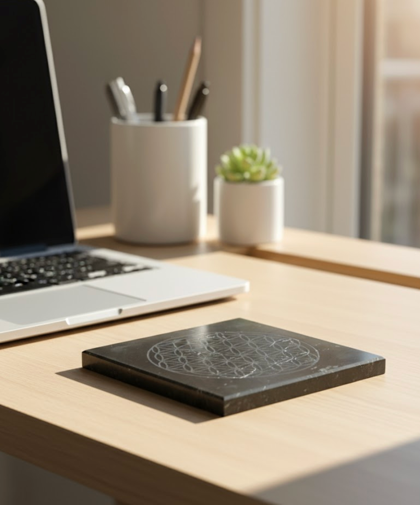 Shungite Metatron Engraved Tile