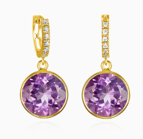 Amethyst Huggie Earrings