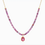 Pink Topaz & Ruby Paperclip Necklace