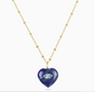 Lapis Lazuli Heart Necklace with Blue Topaz Accent
