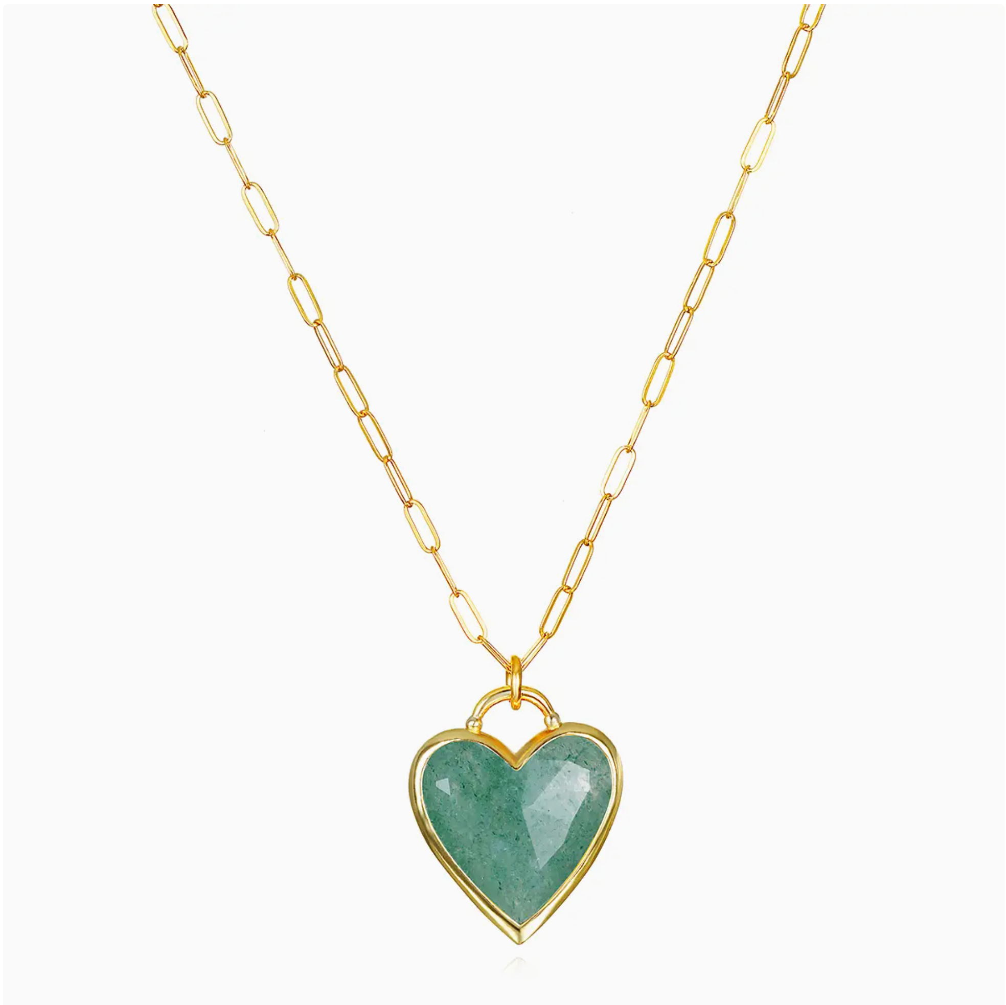 Green Aventurine Heart Pendant Necklace