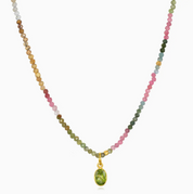 Watermelon Tourmaline & Peridot Necklace