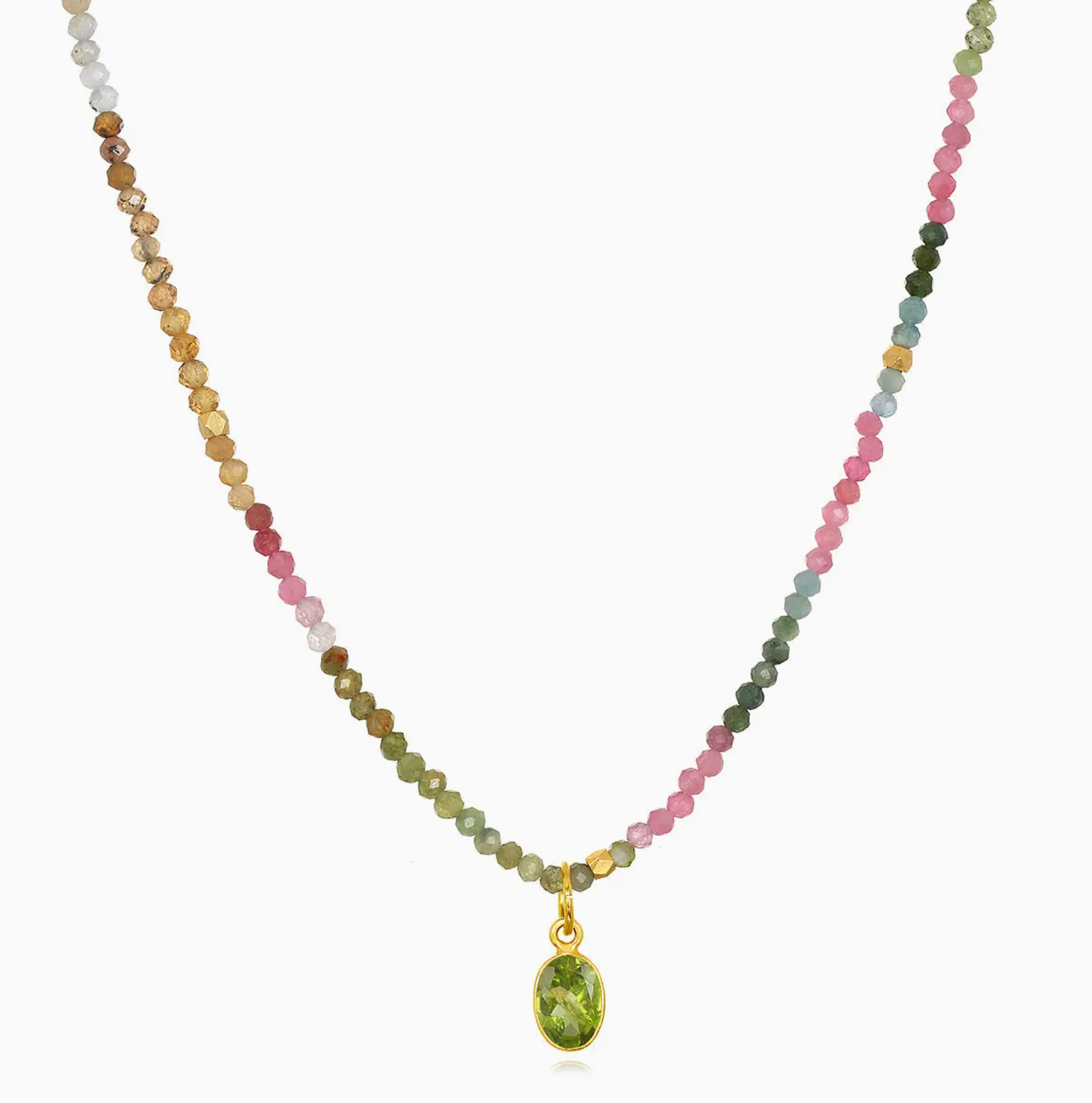 Watermelon Tourmaline & Peridot Necklace