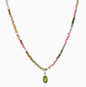 Watermelon Tourmaline & Peridot Necklace