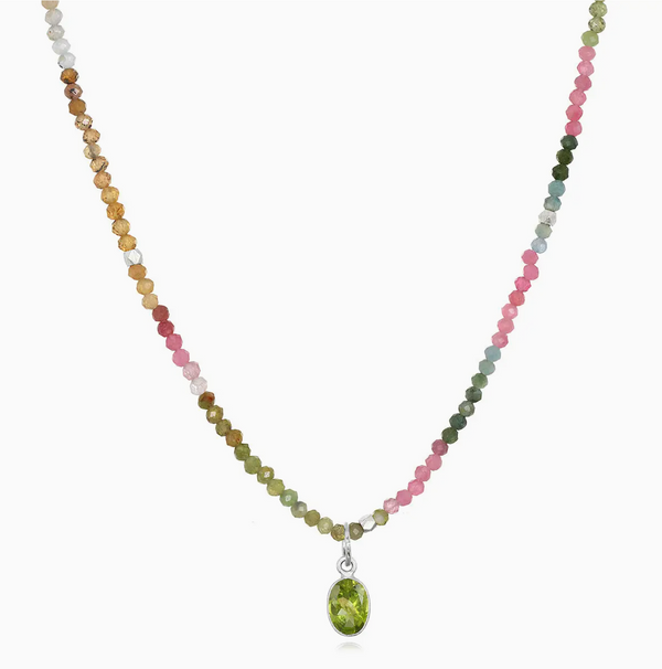 Watermelon Tourmaline & Peridot Necklace