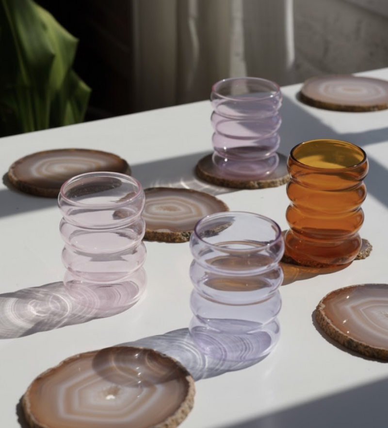 Natural Agate Coaster Set 6pc