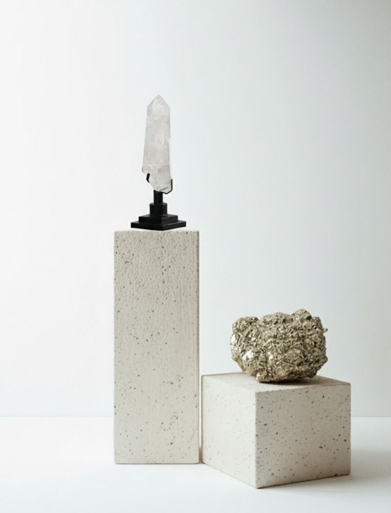 Quartz & Pyrite Statement Duo — The Alchemy Pair