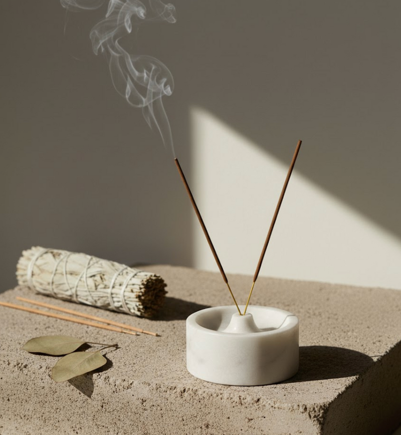 White Marble Incense Stick Burner
