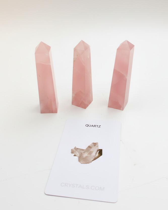 rose quartz crystal tower