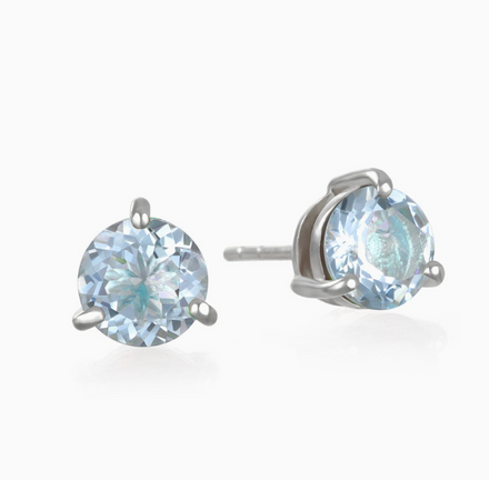 Sterling Silver Aquamarine Earrings — Garnet crystal specimen