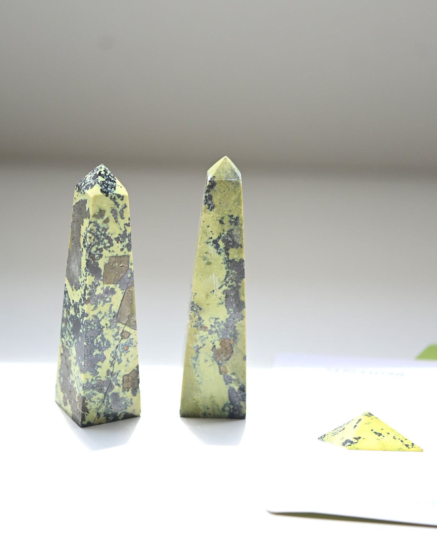 Serpentine w Pyrite Obelisk 4 inch