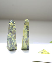 Serpentine w Pyrite Obelisk 4 inch