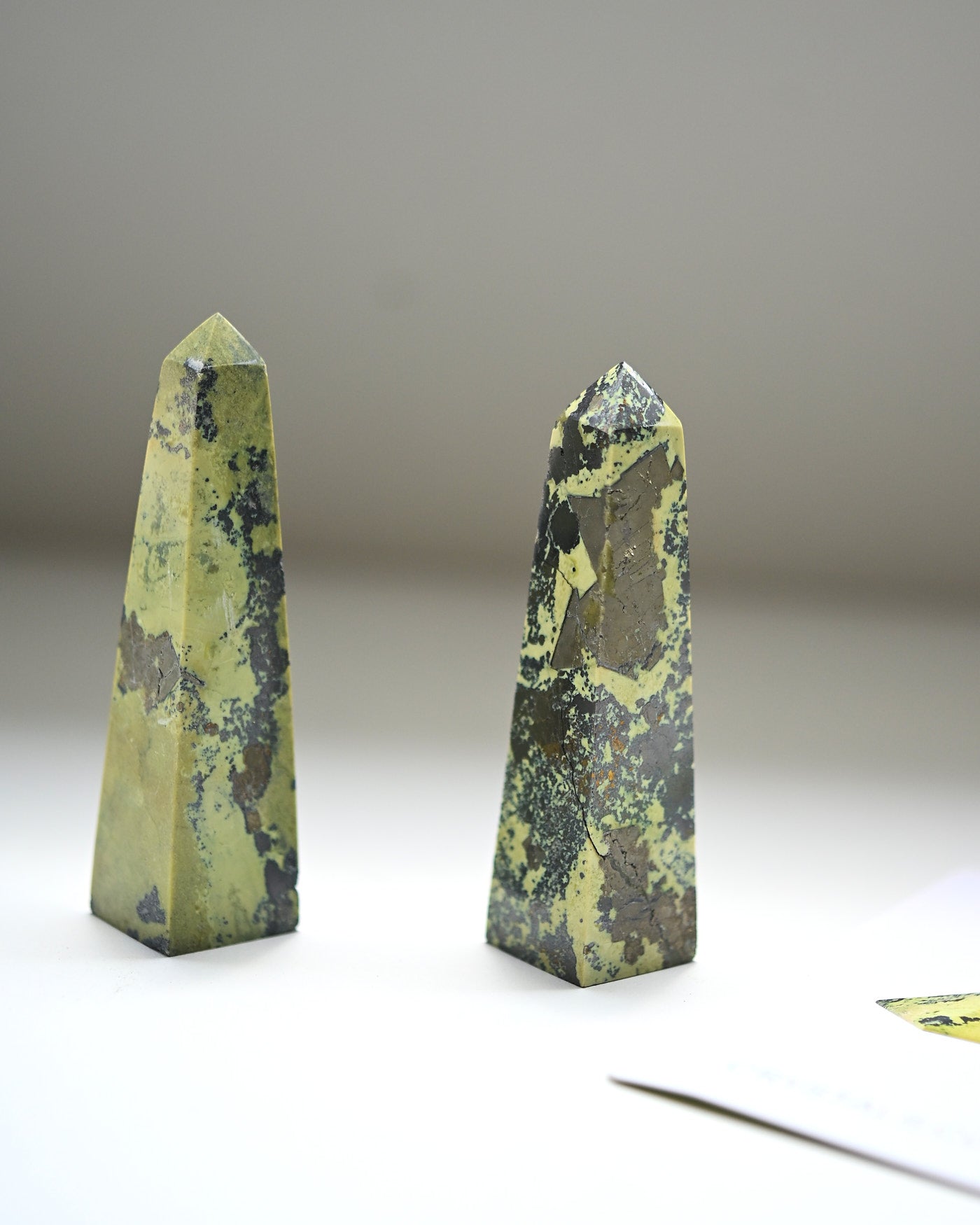 Serpentine w Pyrite Obelisk 4 inch